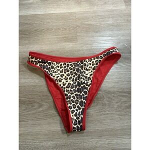 New! Frankie's Bikinis Dove Leopard Print Bikini‎ Bottom Large
